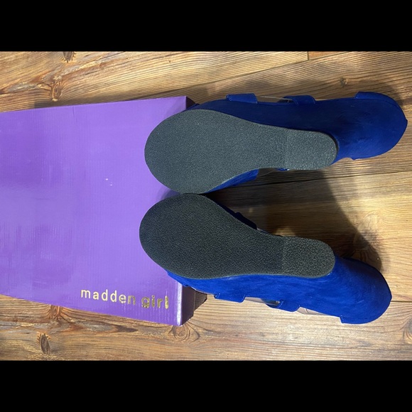 Madden Girl Women's Blue Wikke Platform Wedge Sandals - Picture 4 of 5